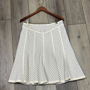 Vintage Nanette Lepore Cream and Brown A-Line Skirt